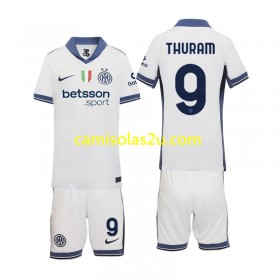 Camisolas de futebol Inter de Milão Marcus Thuram 9 Criança Equipamento Alternativa 2024/25 Manga Curta